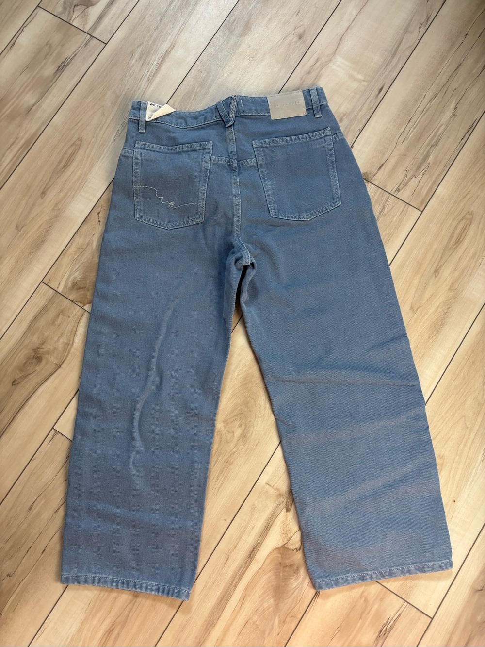 Free People Women's Relaxed Wide-Leg Jeans in Dusty Blue